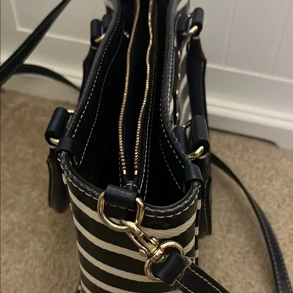 Kate Spade Navy and White Striped Satchel - Picture 4 of 12
